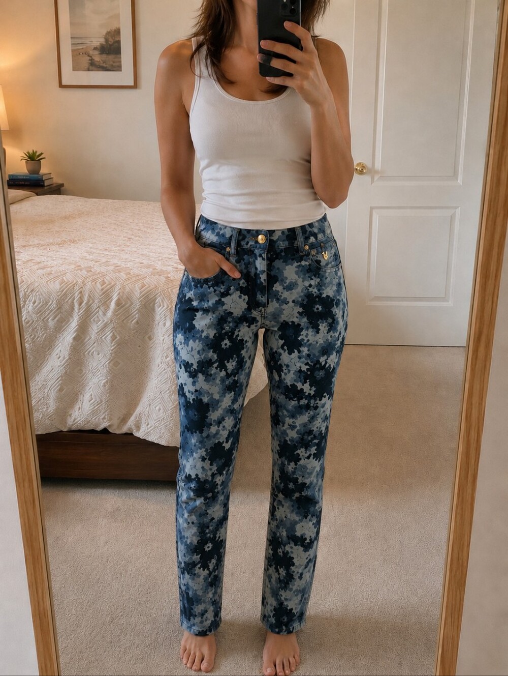 Versace blue pants, Size 26.